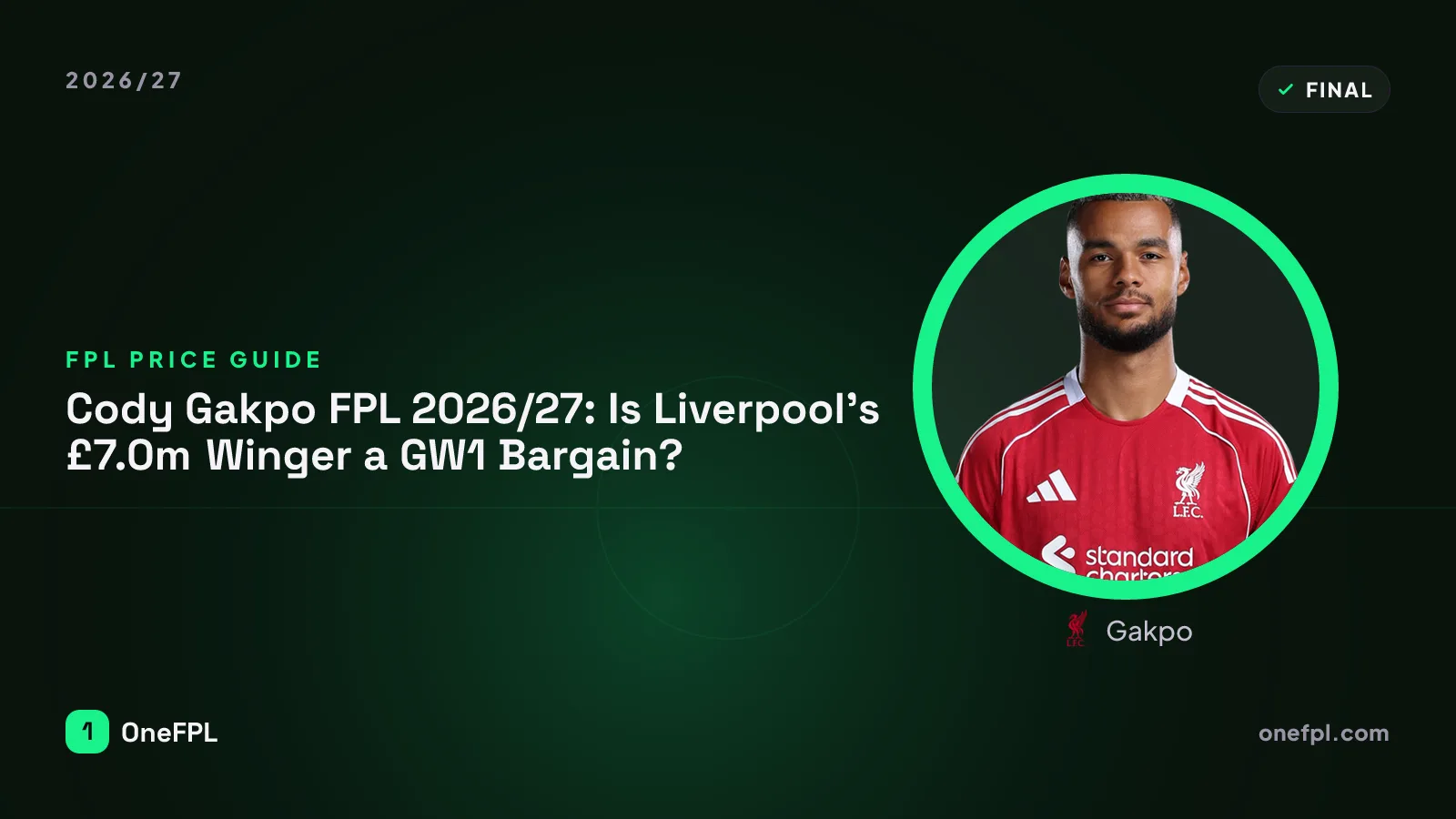 Gakpo, Liverpool — Fantasy Premier League analysis for 2026/27