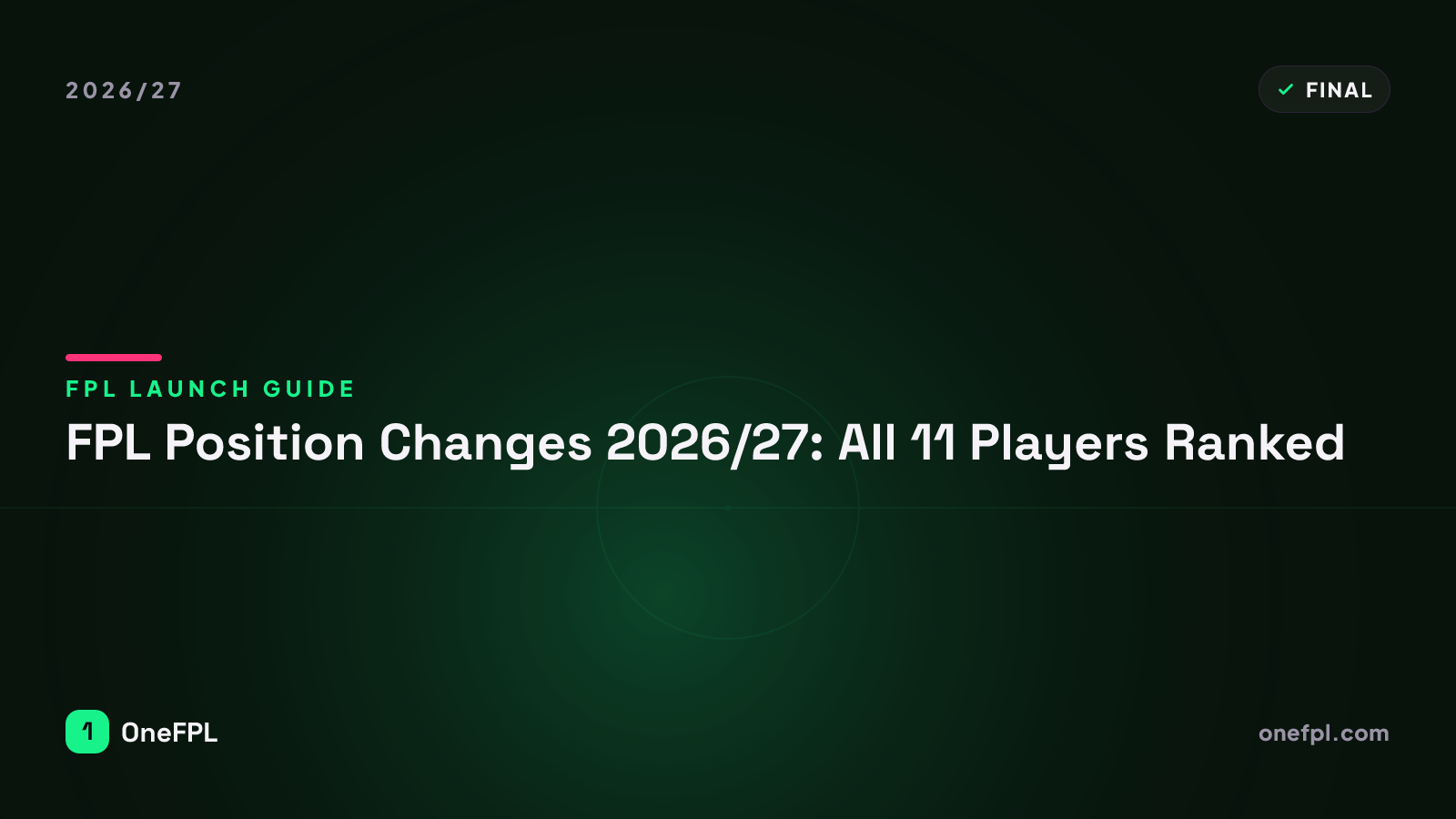 FPL Position Changes 2026/27: All 11 Players Ranked - OneFPL