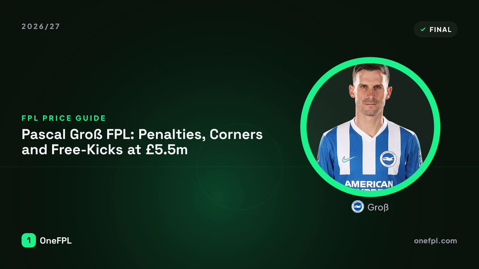 Groß, Brighton — Fantasy Premier League analysis for 2026/27